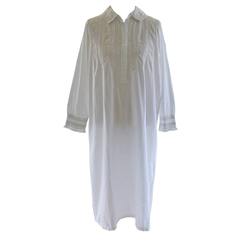 Ladies Long Sleeve Nightdress with Lace Collar 'Florence'